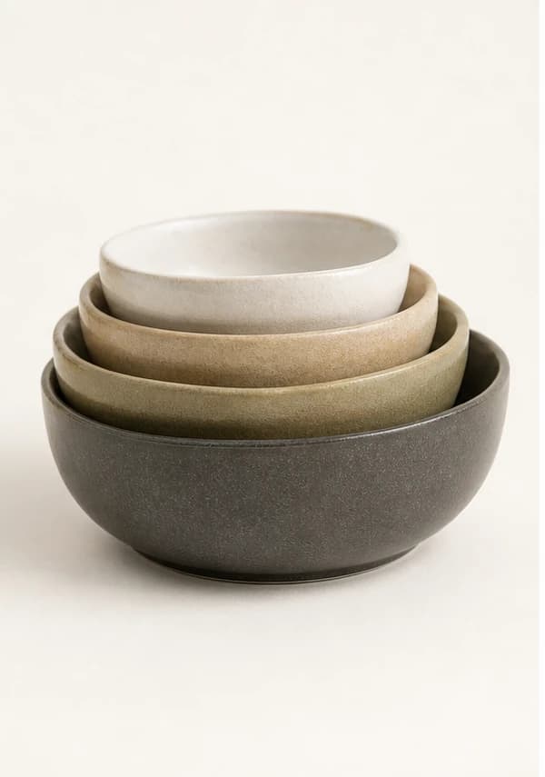 Stoneware Prep Bowl Set